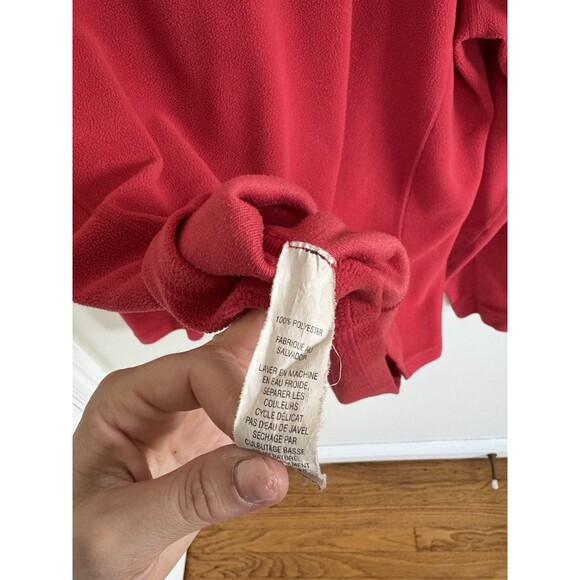 L.L. BEAN Men's 1/4 Zip Vintage Pull Over Fleece Red Size L - Picture 4 of 4